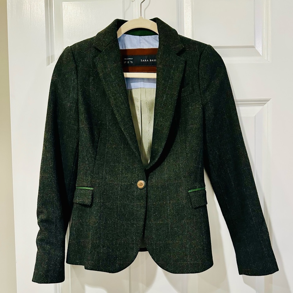 GUC Zara Basic Wool Blazer with elbow pads - XS